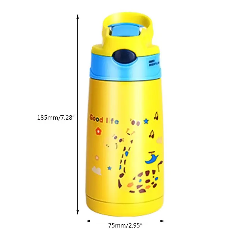 VFGTERTE дети мультфильм питьевой бутылки двухслойные нержавеющая сталь воды Термос детей Изолированные чашки портативный дом школы