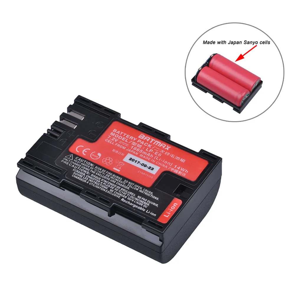 En Ligne 1pc haute capacité réelle LP E6 LP E6 LP E6N batterie japon Sanyo cellule pour Canon EOS 6D 7D 5DS 5DSR 5D Mark II IV 5D 60D 60Da 70D
