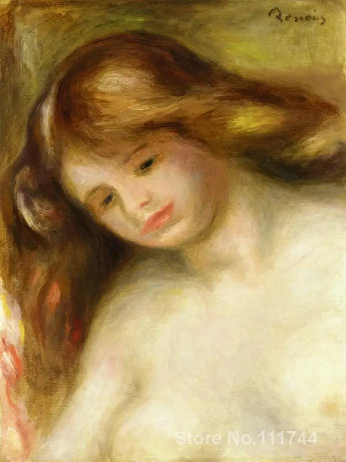 

oil paintings female body Bust of a Young Nude by Pierre Auguste Renoir artwork High quality Hand painted