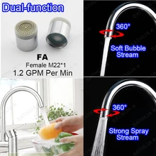 2 потока аэратор для экономии воды форсунки и пузырь поток Ванная комната раковина кран аэратор для смесителя сохранить нажмите аэратор резьба M22