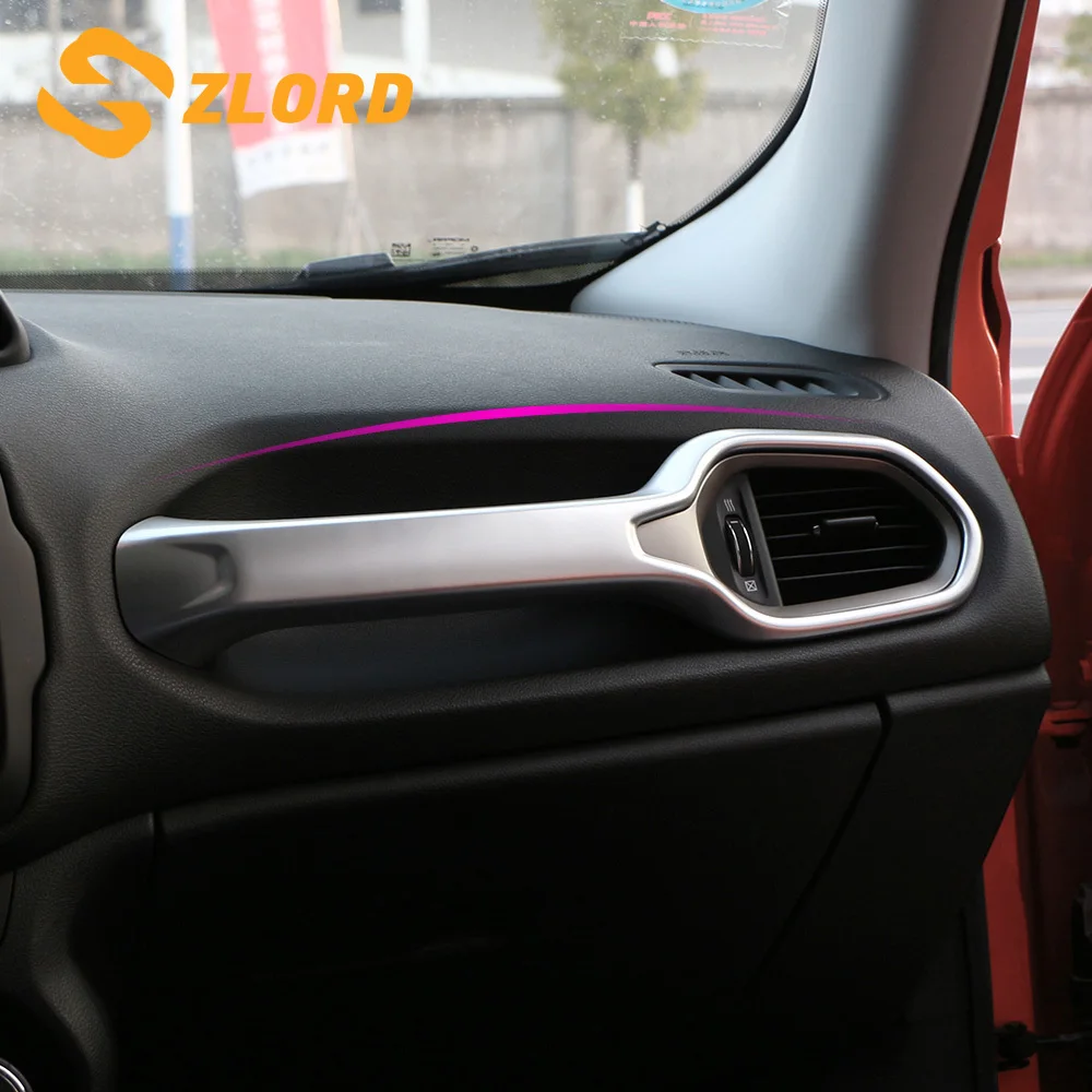 

Zlord ABS Chrome Car Handrail Frame Panel Cover Trim Stickers for Jeep Renegade LHD 2015 2016 2017 2018 2019 Accessories
