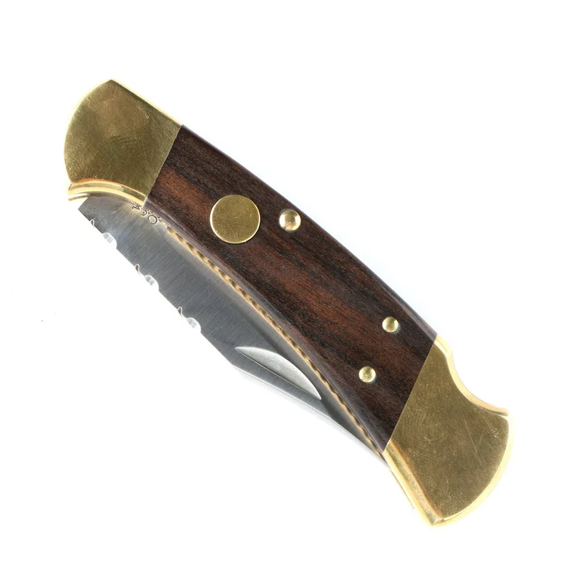 LOVOCOO# b. U. C. K 112 латунь+ деревянная ручка 440C Лезвие Складной Фруктовый нож охотничий Карманный Открытый EDC инструмент универсальный нож