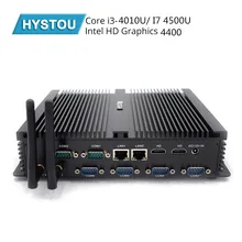 Hystou безвентиляторный мини-Корпус для ПК I3 4010U 7th Gen i7 4500U четырехъядерный 2* DDR3L Мини компьютер Windows 10 Pro HDMI HTPC неттоп 4 МБ кэш