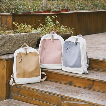 

Harajuku Classic Female Backpack Basic School Brown Mochila Simple Travel Book Pink Bag Pack 2018 Vintage Laptop Teenage Daypack