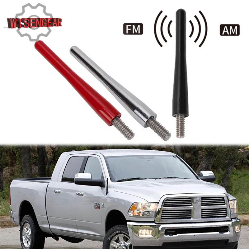 

WISENGEAR 3" Aluminium Screw-in Car Antenna Replacement AM FM Radio Reception Antenna Mast For Dodge RAM 1500 2009-2017 CEK127