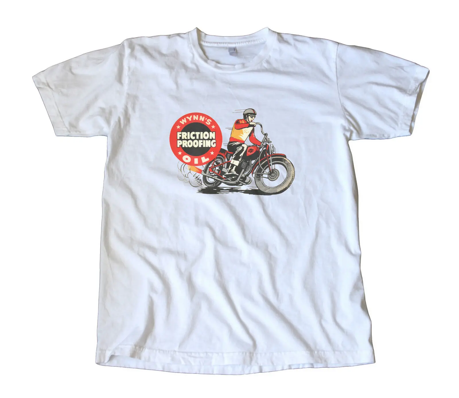 Vintage Wynn's Friction Proofing Oil Decal T-Shirt - motorcycle Racing Speed | Мужская одежда