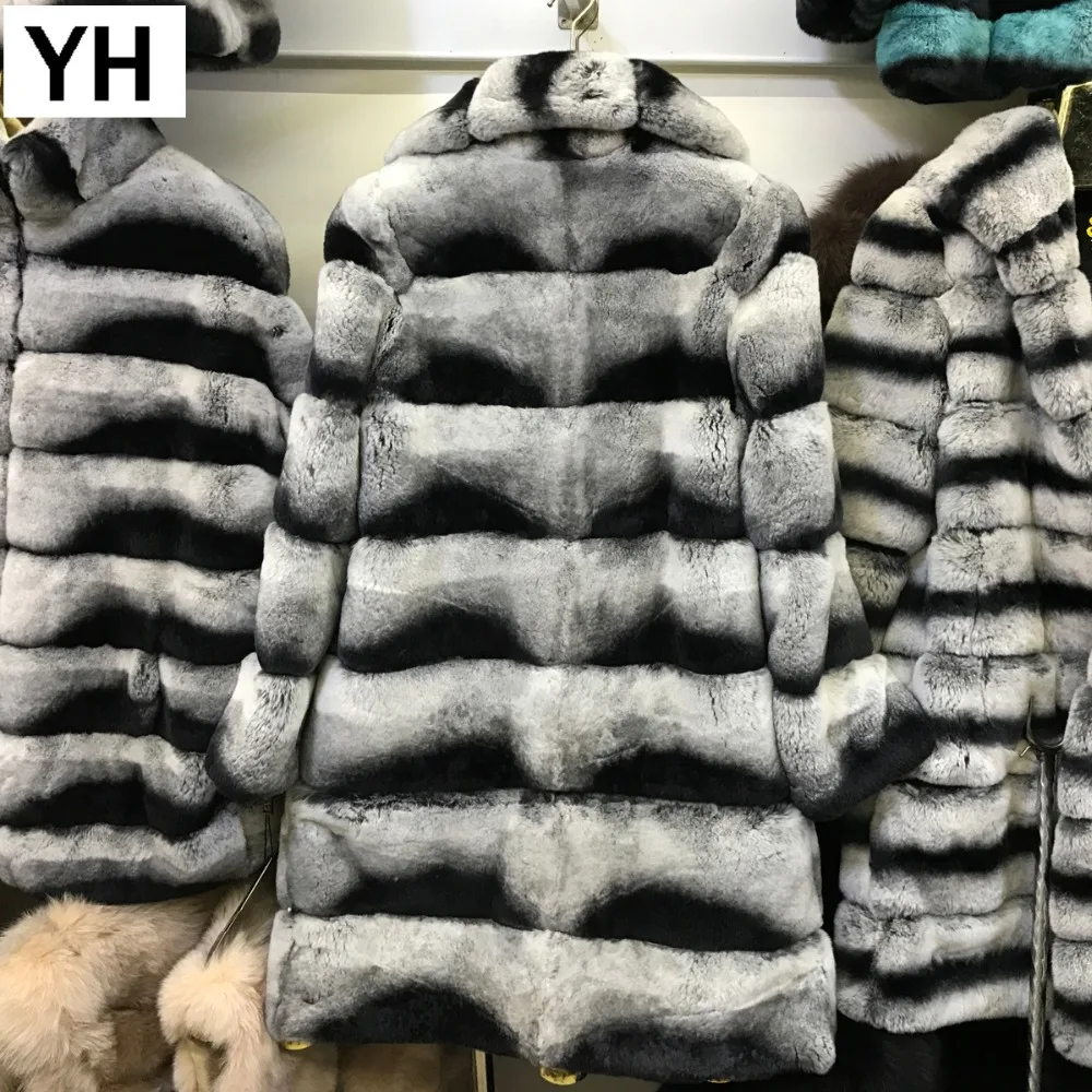 Hiver Long Lapin Qualité Réel Chaud Manteau Automne Rex Femmes Veste Fourrure Nouveau 2018 Style Grey De Nn0vw8Om