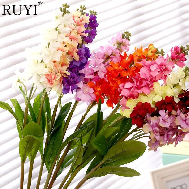 

5pcs/lot 78cm Delphinium silk flower artificial violet EuropeStyle wedding hyacinth flower bouquet for home party decoration