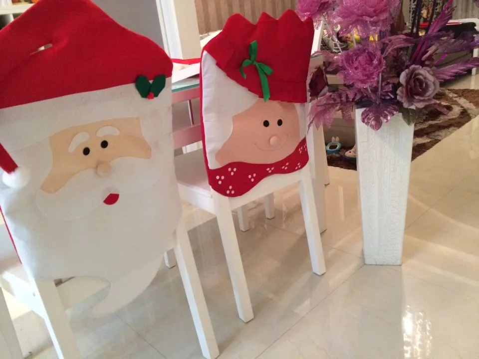 Hot Sale 1 PCS Lovely Christmas Chair Covers Mr & Mrs Santa Claus Christmas Decoration Dining Room Chair Cover Home Party Decor Hot Sale 1 PCS Lovely Christmas Chair Covers Mr & Mrs Santa Claus Christmas Decoration Dining Room Chair Cover Home Party Decor
