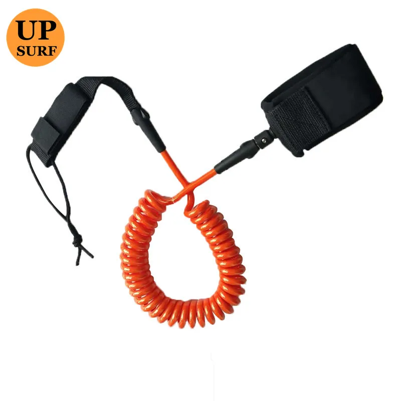 

orange color Wake Board Coil Leash Surfboard Leash 6ft 7mm Coil Leash Neoprene Strape Leash