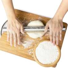 Вертлюги Из Нержавеющей Стали булавка гладкая металлическая скалка для помадки корочка пирога печенья Кондитерские макароны для пиццы тесто 40 см