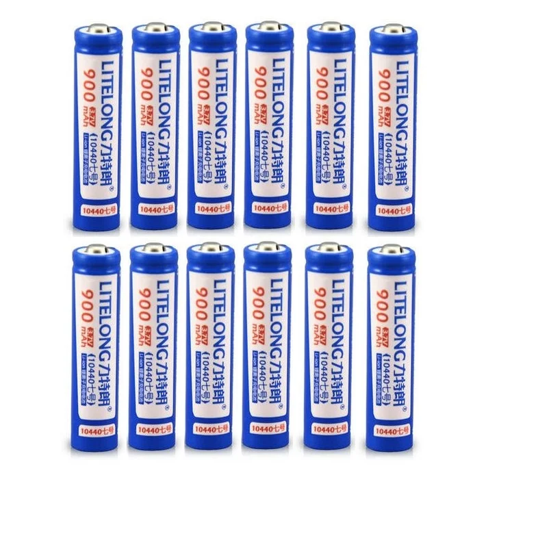 

Powerful new high-quality 12PCS 900MAH 3.7v 10440 lithium battery flashlight electronic cigarette AAA rechargeable batteries