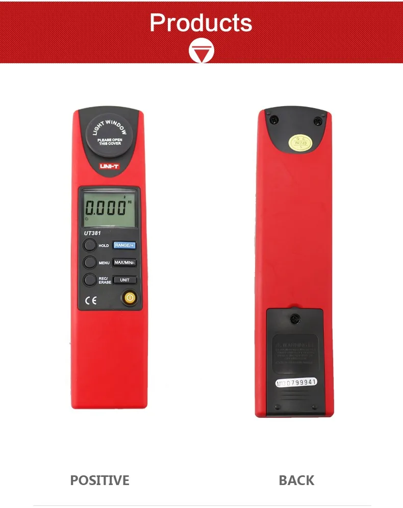 UNI T UT381 Handheld Digital Luminometer/Luxmeter/Light Meter 020000Luxin Moisture Meters from