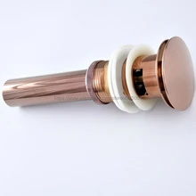 Rose Gold Color Bathroom Lavatory Faucet Vessel Vanity Sink Pop Up Drain Stopper With Overflow Accessories Nsd075 drains bathroom parts brass black lavatory vessel vanity sink pop up drain stopper with overflow faucet accessories hj 0618h