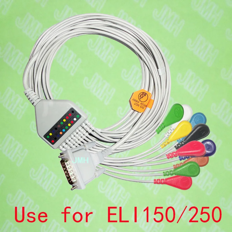 

Compatible with 15PIN Mortara ELI 150/250 EKG the One-piece 10 lead ECG cable and Snap leadwires,IEC or AHA.