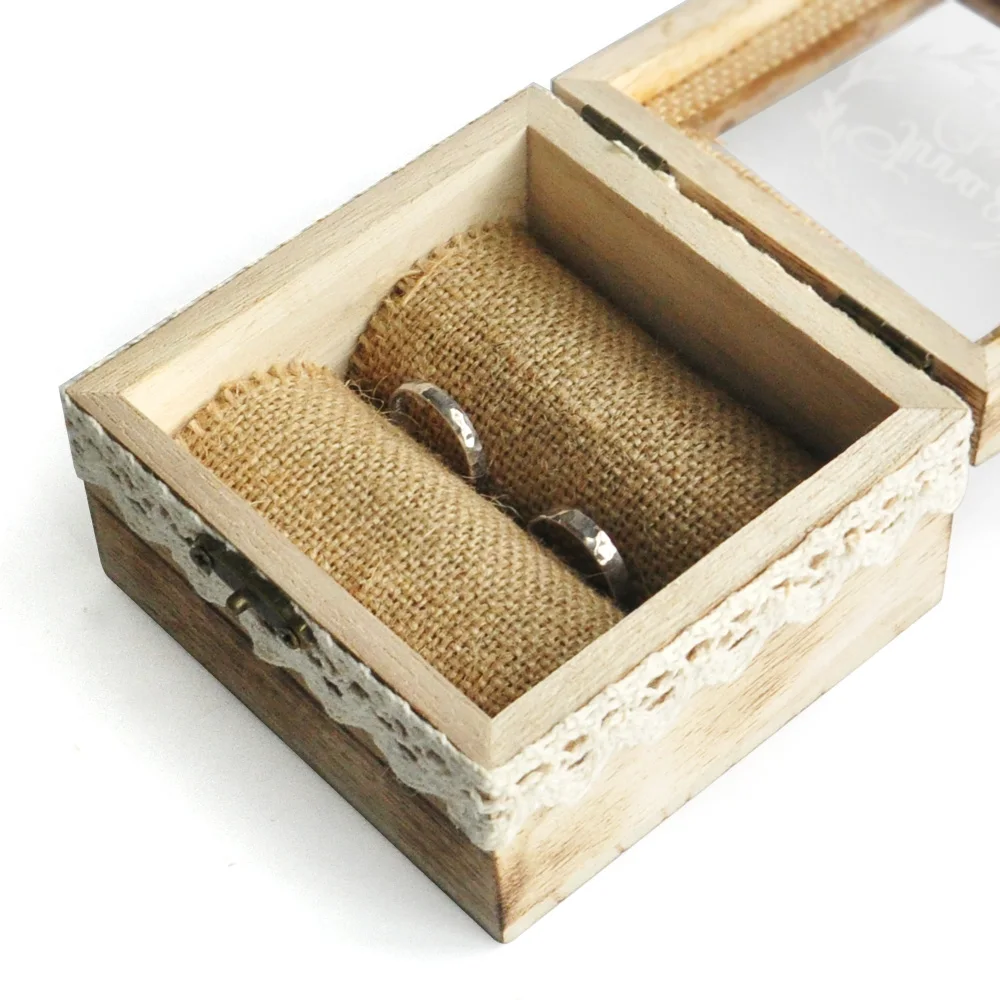 Обручальное кольцо на заказ коробка, Деревенское деревянное кольцо шкатулка, выгравированное Имя& Дата свадебное кольцо коробка, свадьба Gfit, юбилей подарок