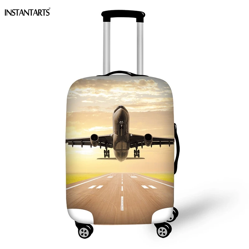 

INSTANTARTS Aircraft Pattern Elastic Luggage Protective Cover Zipper Suit For 18-30 inch Trunk Case Travel Suitcase Covers Bags