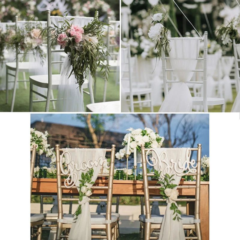 Свадебный стул с цветами ручной работы Искусственный Свадебный букет стул задние Цветы Свадебные помолвки церковное украшение для банкета