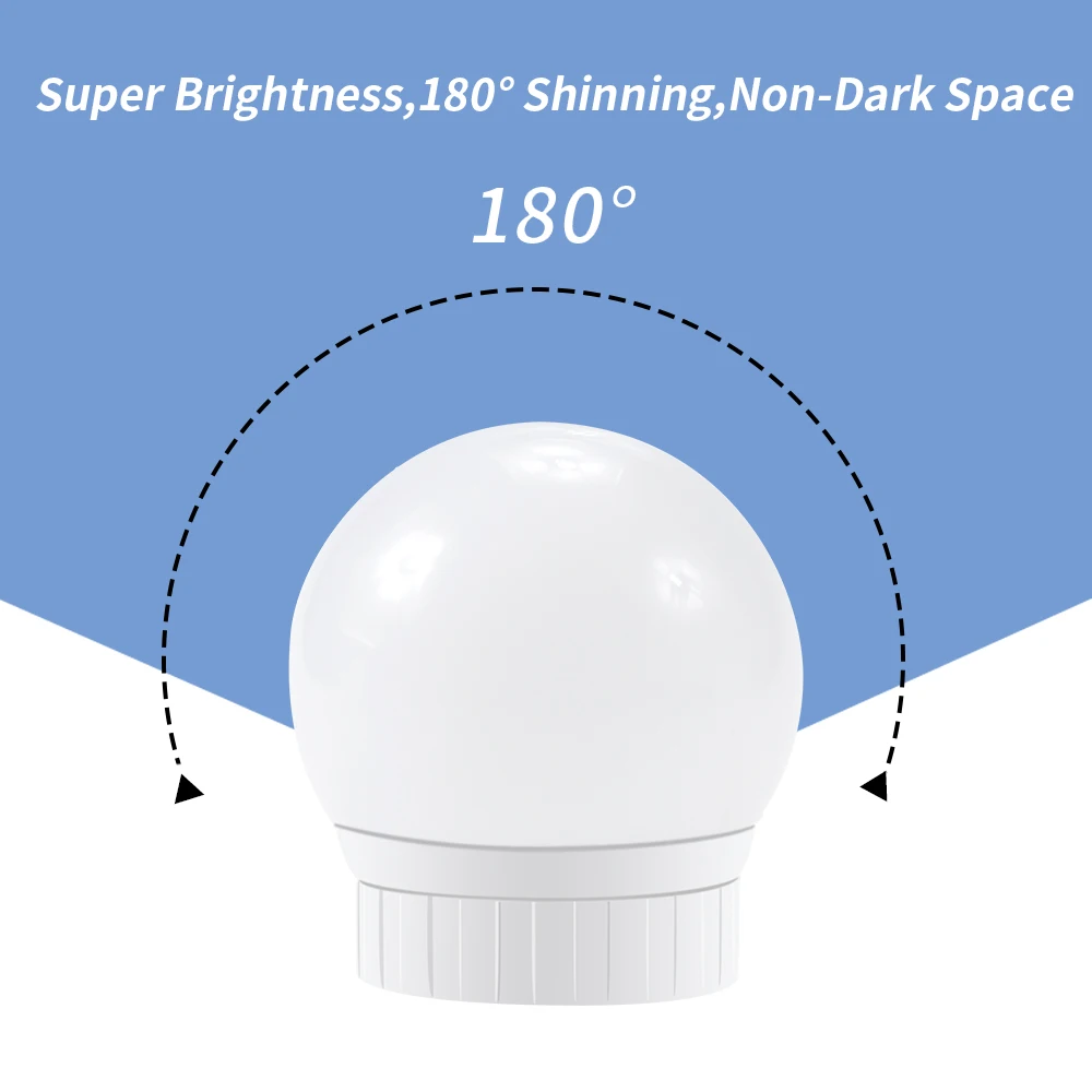  Mirror Vanity Light Bulb LED USB Wall Lamp 12V Stepless Dimmable 2 6 10 14 Makeup Dressing Table LE - 32919265249