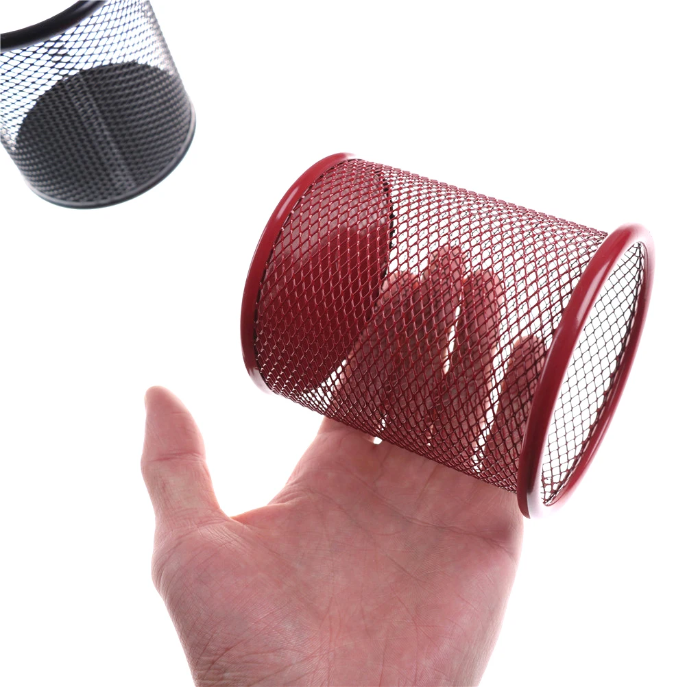 

Stationery Iron Spray Anti-Rust Pen Holder Metal Pen Holder Desktop Storage Of Debris Tube Pencil Rack 9(Diameter)x10(Height)cm