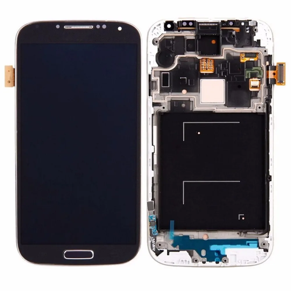 Blue Color i9500 LCD Screen Display Digitizer Frame Assembly For Samsung Galaxy S4 IV i9500 LCD
