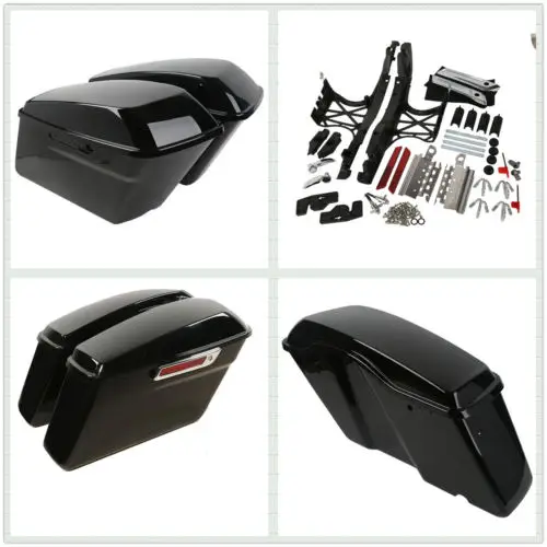 Мотоциклетные глянцевые твердые сумки с защелкой One Touch для Harley Touring 2014 2017 FLHT FLHTCU