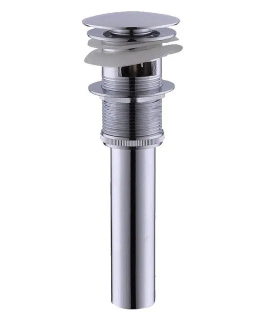 Chrome Brass Large Round Cap Pop UP Bathroom Basin Sink Drain With