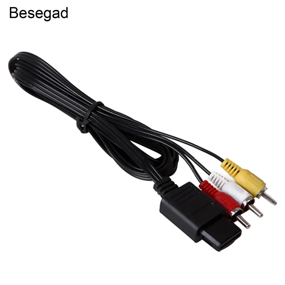 Besegad 1,8 м ТВ RCA AV Аудио Видео Стерео Шнур кабель для SNES Super Nintendo GC видео кубик для игры N64 N 64 консолей