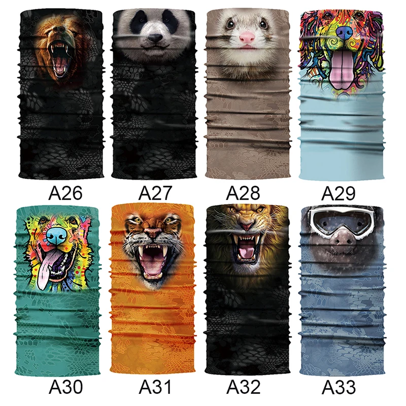 Outdoor Sports Bicycle 3D Magic Headband Neck Warmer Cycling Face Mask Bike Head Scarf Bandana Scarves Animal Mask
