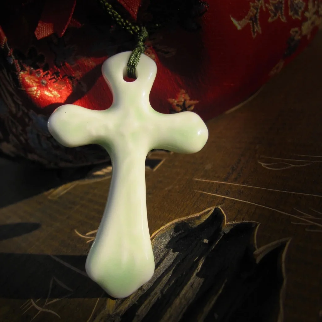 

2019 Fashion handmade Ceramic Cross Rope Necklace New Sweater chain Women Girl gift clothing Jewelry ZSY0155