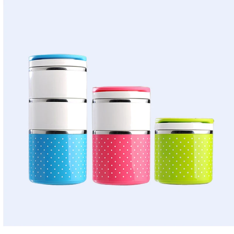 

Portable Stainless Steel Japanese Bento Box Candy Color Thermos For Food With Containers Lunch Box Dinnerware Set 5D