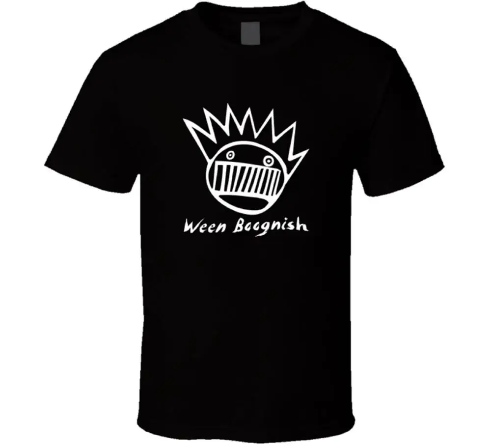 2017 Мода Ween Boognish S-2XL Хлопок Короткие Рукава Мужская Черная Футболка Повседневная