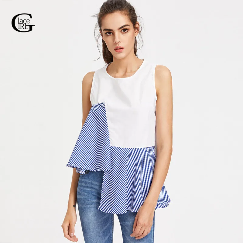 Кружева для девочек Женская блузка Новинка 2017 года полосатый стежка с открытыми