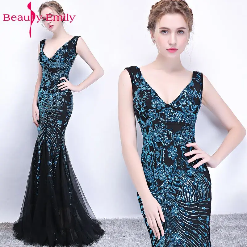 Beauty Emily Sexy Long Lace Black Mermaid Evening Dresses 2018 Women Zipper Formal Party Prom Dresses Beauty Emily Sexy Long Lace Black Mermaid Evening Dresses 2018 Women Zipper Formal Party Prom Dresses