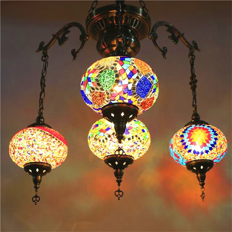 Богемский турецкий марокканский подвесной светильник ручной работы, мозаичный витражный светильник для коридора, лестницы, кафе, ресторана, подвесной светильник, лампа - Цвет корпуса: 4