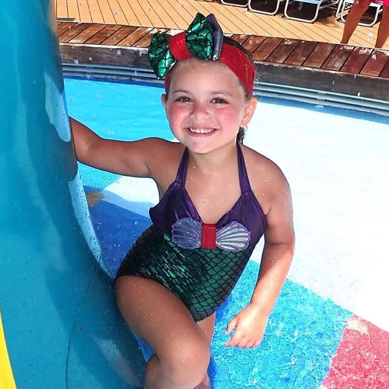 Бикини купальник «русалка» для маленьких девочек; купальный костюм; одежда для плавания; комплект из 2 предметов