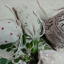 100 шт/партия джутовых/льняных подарочных мешков на шнурке для косметики/бобы/корны упаковки, размер быть настроен, различные цвета