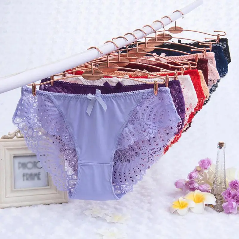 

Ladies Underwear Women Panties Sexy Lace Panty Transparent Low-Rise Plus Size XXXL Briefs Female Intimates Hot Sale X3
