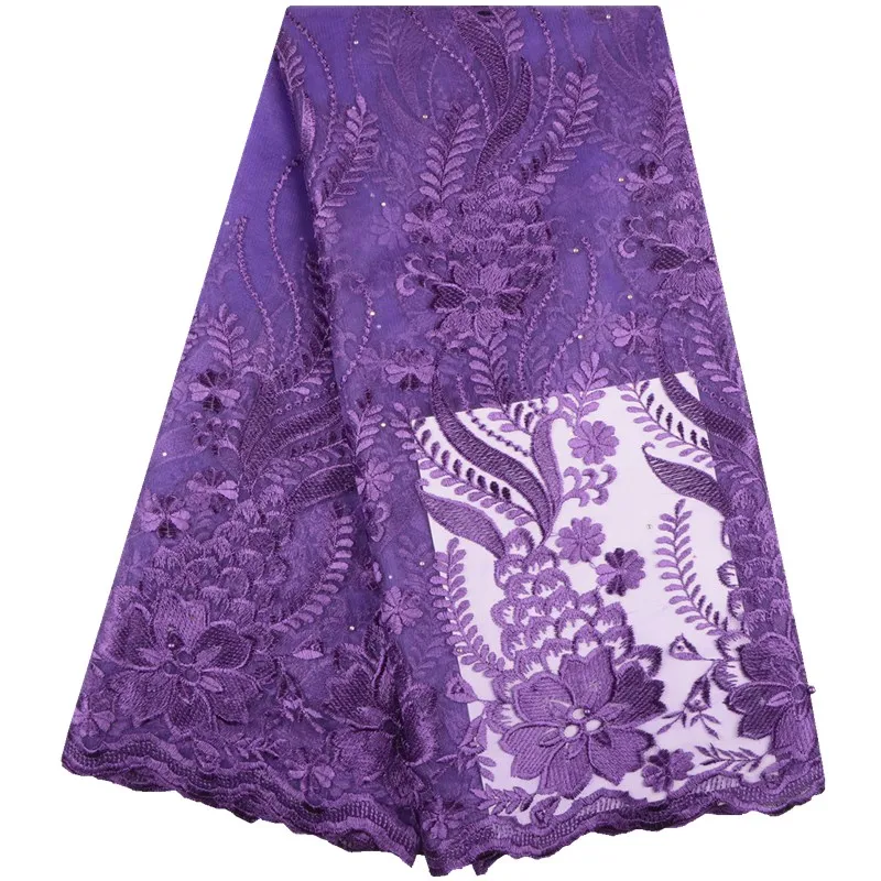 2019 Latest French Mesh Lace Fabric Top Sale African Tulle With Beads Voile Fabrics For Nigerian DressA1553 | Дом и сад