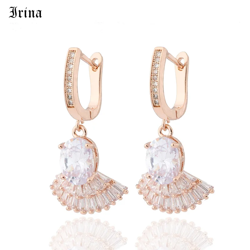 

Irina New fashionable AAA Zircon Earrings for women's jewelry accessories dress shape shiny charming wedding party Earrings