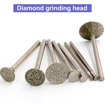 

C3 2.35mm 3mm Shank Diamond Grinding Head Marble Carving Tool Horn Head Triangular Nail Jade Carving Agate Emerald Jade Needle