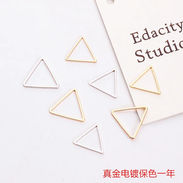 

DIY handmade jewelry accessories gold plating color year geometric triangle earrings materials