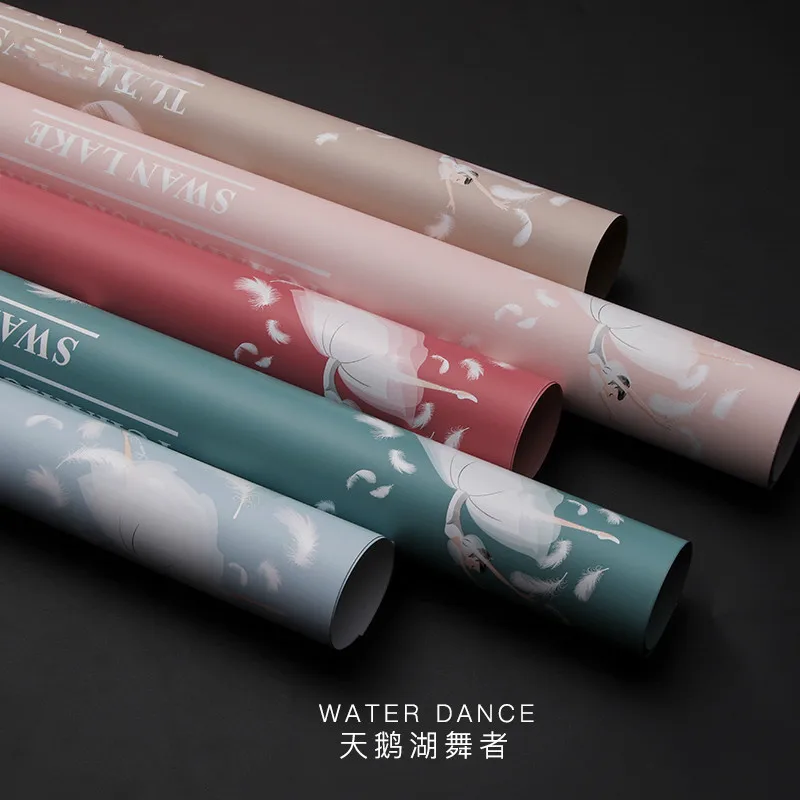 10sheet Thickened 6.5Silk Flower Wrapping Paper Florist Supplies Swan Lake Series Gift Wrap Packaging Materials Papier Scrapbook