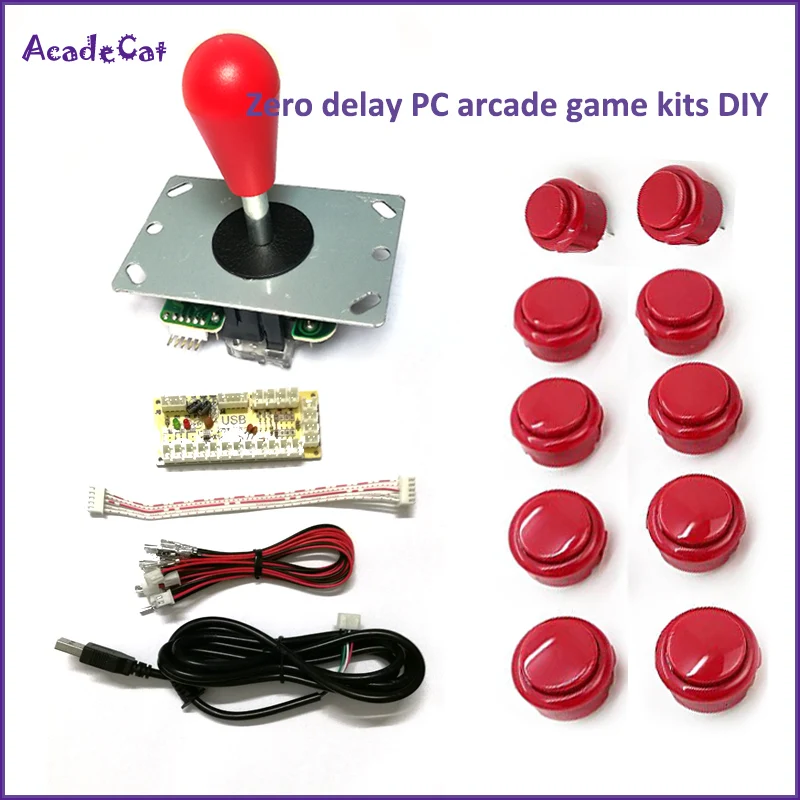 

Free shipping 1 Player Zero Delay DIY PC arcade game kits for Mame Fighting Games Joystick push button wire USB Gamepad set