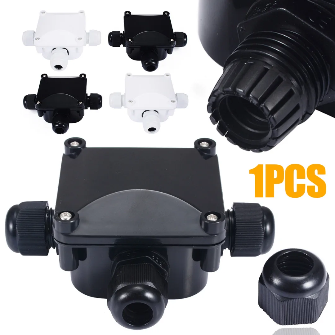 1pc IP68 3 Wires Waterproof Junction Terminal Box Cable Protection Building Connectors For Outdoor Lighting Connections