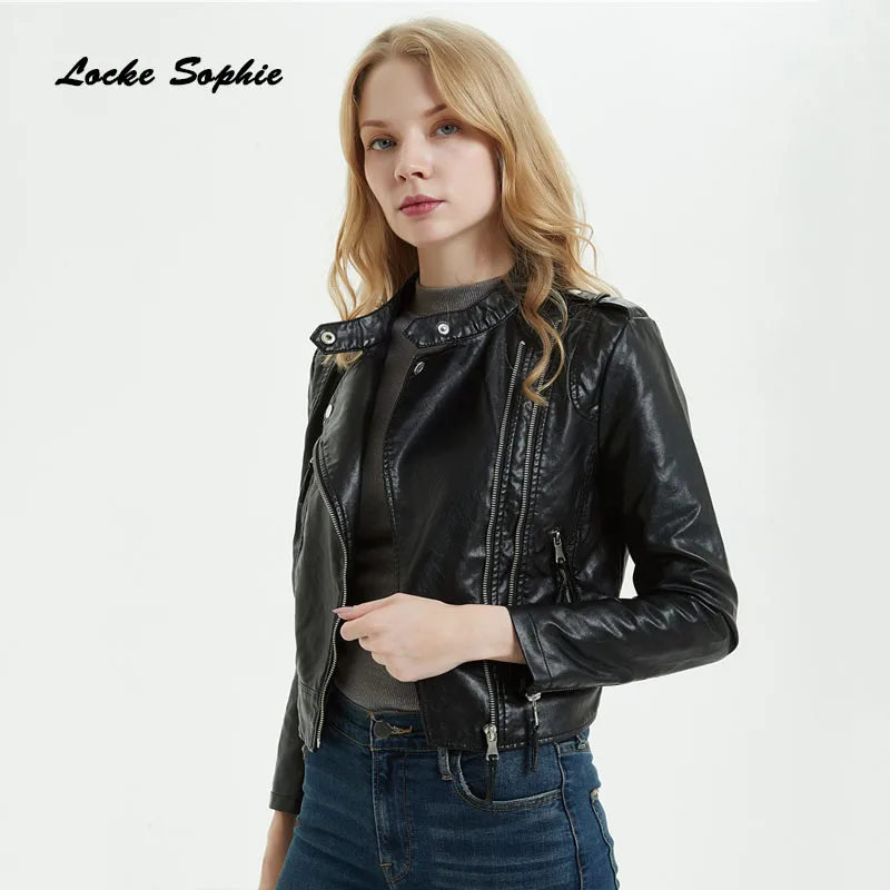 Women's Plus size short jacket blazers 2019 Autumn PU leather zipper Splicing faux fur Jacket ladies Skinny locomotive blazers