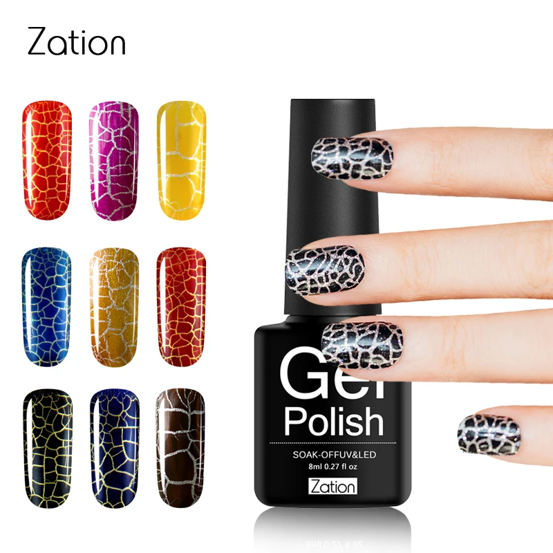 Zation Cracking Nail Gel Lacquer Crackle Nail Polish Varnish Shatter