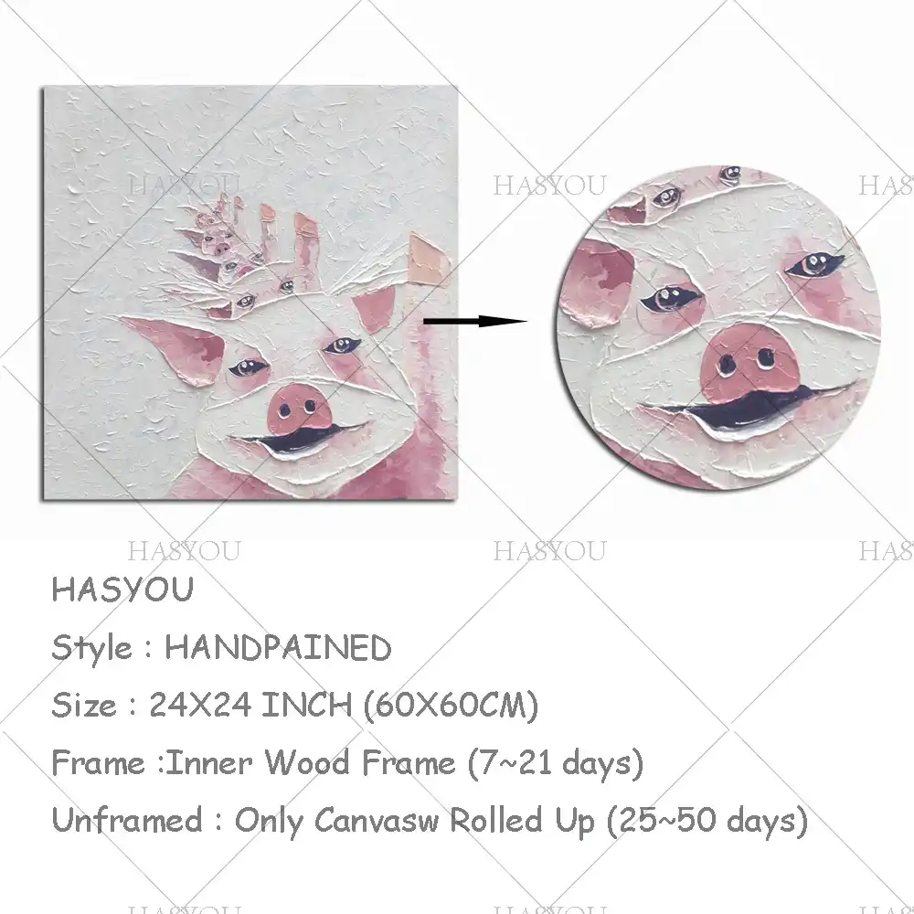 Professional Factory Skilled Painter Handmade High Quality Pig Tail Oil Painting On Canvas Pigs Ass Painting For Kitchen Decor Professional Factory Skilled Painter Handmade High Quality Pig Tail Oil Painting On Canvas Pigs Ass Painting For Kitchen Decor