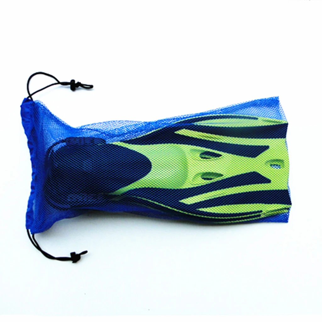 Blue Drawstring Scuba Diving Surfing Snorkeling Mesh Bag Gear Equipment Storage Carry Sack 50 x 23.5 cm
