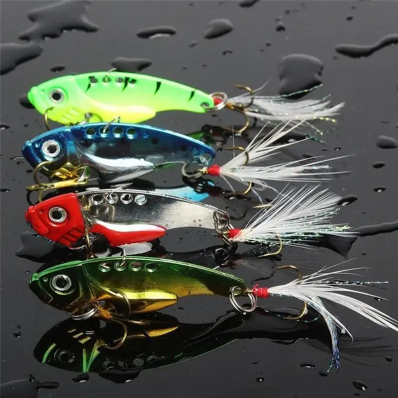 

2018 New Arrivials 12g 5.5cm Fishing Lures Spoon Metal Bass Vibration Lure Crank bait VIB Sequins Fish Hard Bait